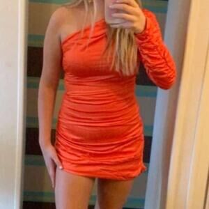 Michael costello x revolve orange dress